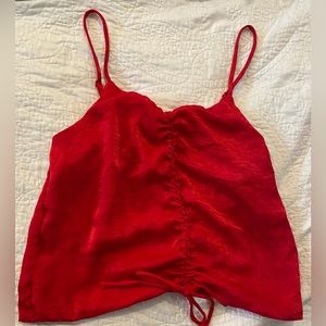 Red Satin Tank Top Size S NWT